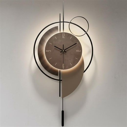 Modern LED Wall Clock – Large Luminous Geometric Design - Etsy