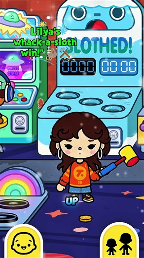 Lilya Plays the Whack-a-Sloth Game 🎯🦥 | Super Fun Toca Boca Arcade Moment #tocalifeworld #tocaboca