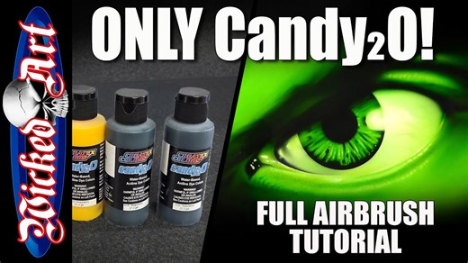 Airbrush complete artwork using only Createx Candy2O tutorial