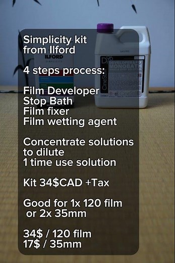 Ilford Simplicity kit VS Cinestill DF96 monobath solution