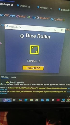 how to make dice rollar with python programing