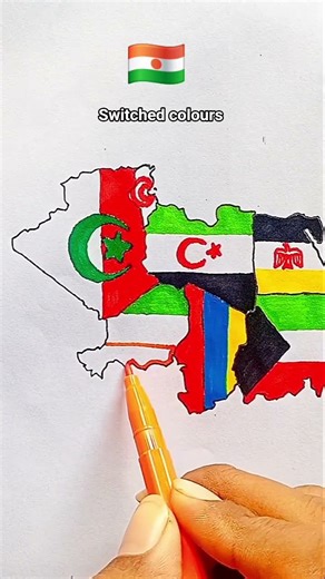 draw Flag Map of Niger 🇳🇪 #niger
