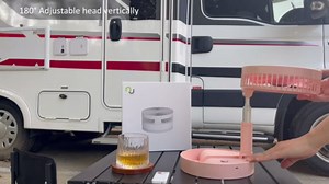 UN UNITEDTIME Desk and table fan, foldable Fan Portable Travel Fans Battery Operated,Adjustable Height My Foldaway fan with remote Control Timer, 4 Speed Settings (Pink)