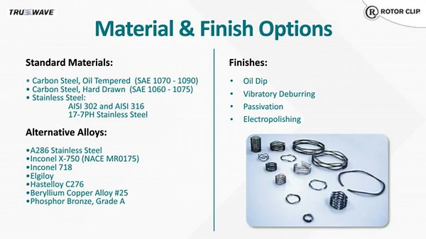 Materials and Finishes: 5 Reasons to Specify Flat Wire Wave Springs Webinar (3/5)