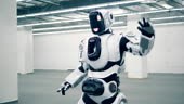 A modern cyborg dancing. 4K