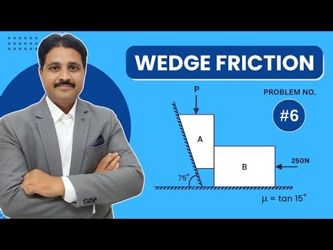 WEDGE FRICTION SOLVED PROBLEM 6 IN ENGINEERING MECHANICS ‪@TIKLESACADEMYOFMATHS‬