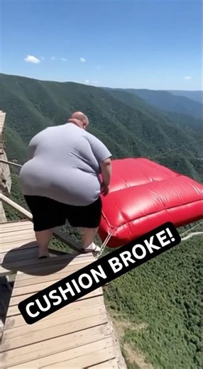 Cliff Drop Shock! Red Cushion Snaps at the Edge!