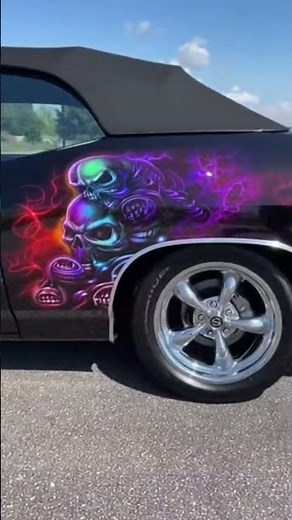 airbrushed muscle car paint job #satisfying #customcars #automotive
