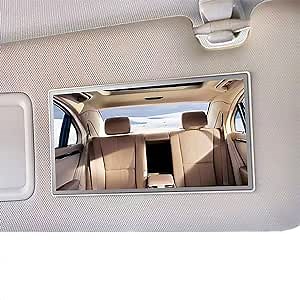 Car Sun Visor Mirror, Vehicle Cosmetic Makeup Mirror, Automotive Self-Adhesive Vanity Mirror for Truck, SUV（Rect)