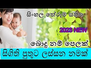 සිගිති පුතුට බොදු නම් පෙලක් | Babata Namak | Sinhala Buddhist Names With Meaning |Sinhala Boy names|