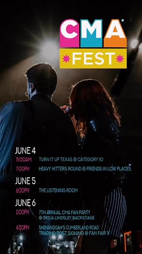 3K views · 27 reactions | Who’s excited for CMA Country Music Association fest next week?! Here’s everywhere you can catch us during the festival! We can’t wait to see you all in Nashville! #music #singersongwriter #harmony #countrymusic #duo #livemusic #singers #nashville #CMAfest | SmithField | Facebook