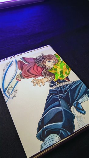 Giyu Unleashed His Water… and My Drawing Drowned! 💦⚔️ #shorts #demonslayer