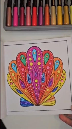 Beautiful Shell Art Reveal #coloring #art #relaxing