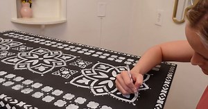 How to Do an Easy DIY Boho Coffee Table Makeover With Stencils