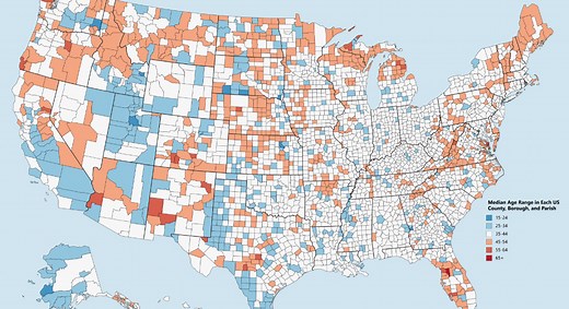 Mapped: The Median Age in Every U.S. County