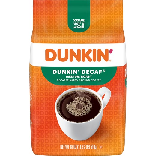 Dunkin’ Decaf Medium Roast Ground Coffee, 18 oz Bag