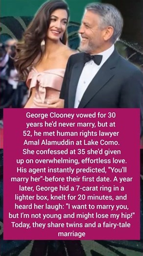 George Clooney's 30-year no-marriage Vow shattered by Amal's hip joke!#viral #shorts #viral