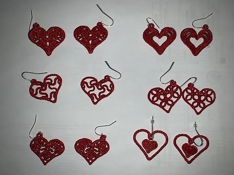 FSL Heart Earrings- In The Hoop project by LLHEmbroidery- Free standing Lace Heart Earring Tutorial