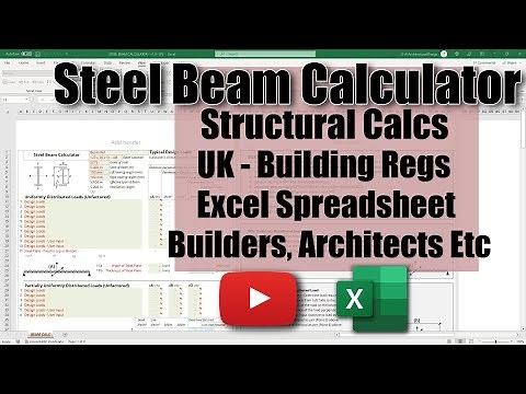 STEEL BEAM CALCULATOR SPREADSHEET - UK - BUILDING REGS - FOR ARCHITECTS AND BUILDERS