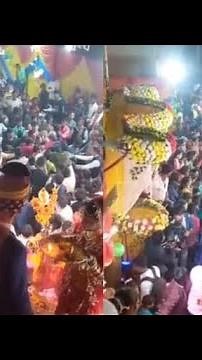 shows fight breaking out in crowd during wedding ceremony. Watch