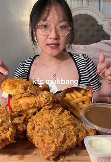 kfc today! #mukbang #asmr #eating #kfc #chicken @KFC | asmr eating