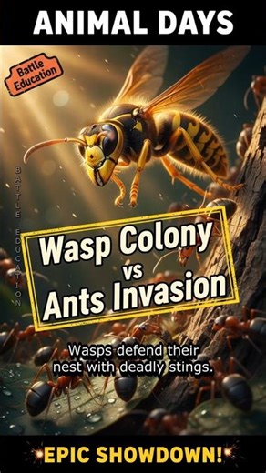 Wasp Colony vs Ants Invasion — The Ultimate Battle for Survival #Animals #Wildlife #Nature