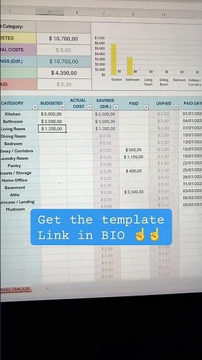 New Home Expenses Tracker Spreadsheet | Excel & Google Sheets Budget Template for Moving Costs