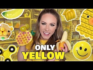 NO BUDGET YELLOW ONLY FIDGET SHOPPING CHALLENGE ✨🌼🍋