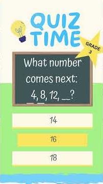 🧠 Grade 3 Math Quiz 8 | Super Math Skills Adventure! 🔢✨#grade3 #3rdGrade #maths
