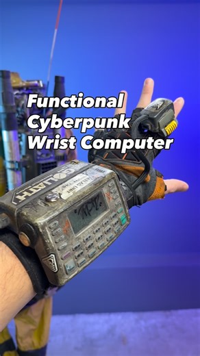 Evan Ohl on Instagram: "Walkthrough of my functional cyberpunk wrist computer! This is another old upcycled prop build of mine that I’ve used throughout many of my sci-fi costumes. This is an old warehouse inventory computer that didn’t have a battery or charger when it was given to me, so I gutted it and turned it into a giant switch relay for a few of my powered backpack rigs. I soldered some leads up to a 1/4” cable plug and connected them to a simple on/off button that I attached to the comp