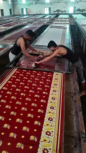 Print Beautiful Fabric Carpets Fast Using Large Manual Screen Squeegees