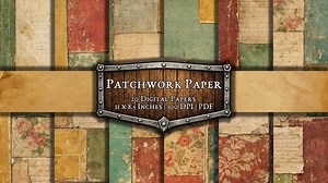 Patchwork Digitales Papier, Antikes Junk Journal Kit, Gefaltetes Doppelheft, Vintage druckbare Papiere, Rustikales Journaling Download - Etsy.de