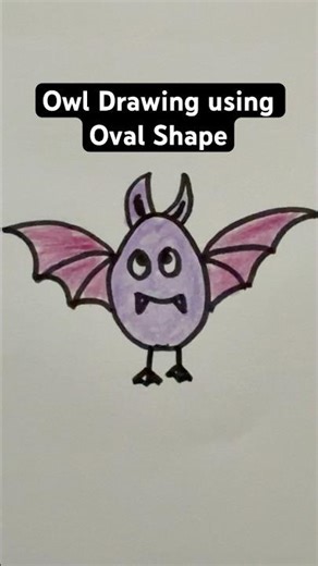 Owl Drawing using Oval Shape | Owl Drawing #drawing #animals #owl #birds #shorts #sketch #draw #art