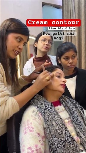 Cream contour application technique #bestmakeupartist #facecontouring #youtubeshorts #contour