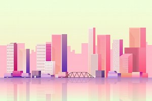 Urban city - background for video conferencing | Free Vector