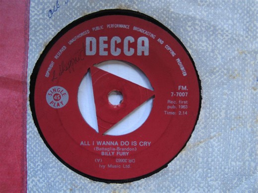 Billy Fury - All I Wanna Do Is Cry / When Will You Say I Love You