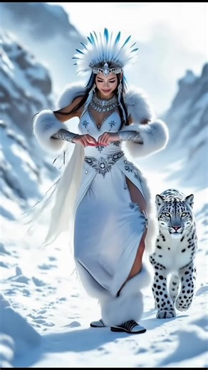 Native American Woman Dancing Hip-Hop in Snow