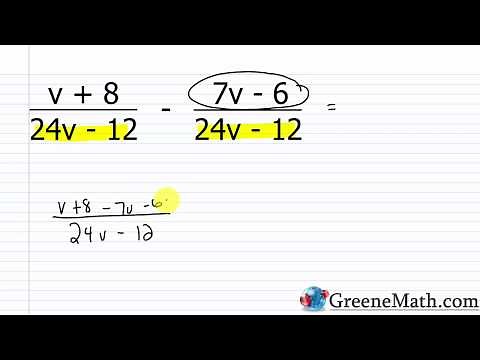 Adding and Subtracting Rational Expressions