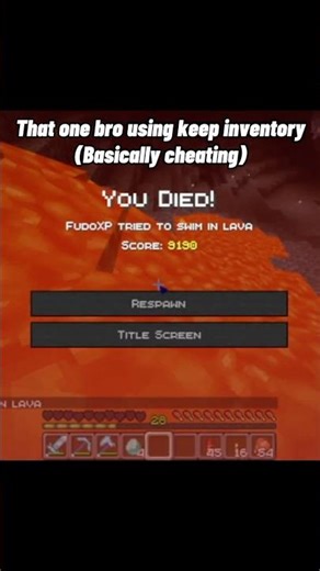 That One Bro Using Keep Inventory (Basically Cheating) 😏 #shorts #minecraft