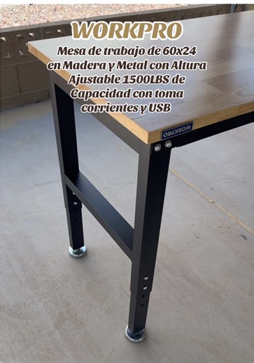 Mesa de trabajo ajustable WORKPRO de 60x24 pulgadas