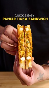 Every Paneer lover should definitely try this Paneer Tikka Sandwich at home ❤️ It’s super easy & quick to make & tastes absolutely delicious 🥰 You can enjoy this with some hari chutney or ketchup! Prepare it soon & i hope you enjoy it as much as i do ❤️ Full recipe is pinned in the comments below 📌 | Your Food Lab