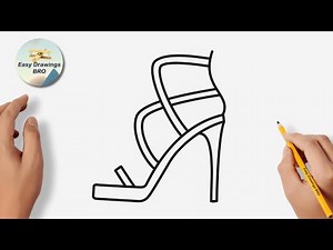 Drawing high heel shoes tutorial | How to draw a high heel shoe | Easy Drawings BRO