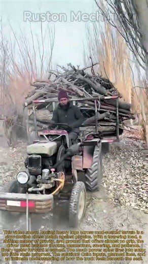 Mastering the Mud: Skilled Driver Takes on Extreme Terrain with Log Load!