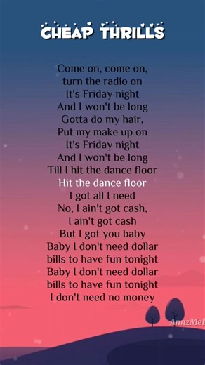 TRY WITH YOUR OWN VOICE - CHEAP THRILLS SONG LYRICS 🎶🤍#trywithyourownvoice #englishsongs #songlyrics