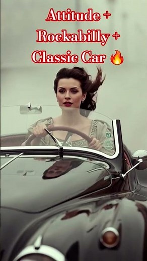 Retro Vibes, Classic Ride ✨ #RockabillyLife #PinUpGirl #VintageCarCulture #RetroSty