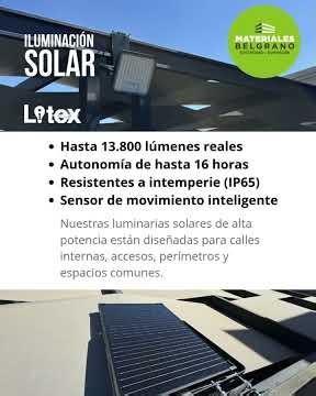 LUMINARIAS SOLARES LITEX en Materiales Belgrano