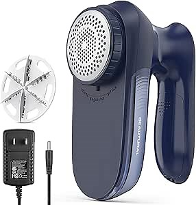 BEAUTURAL Sweater Fabric Shaver Home-Edition, Powerful & Efficient Lint Remover for Clothes and Furniture, AC Adapter or Battery Powered Pill Fuzz Remover, Special for Your Family Ultramarine