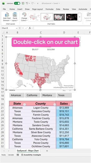How to create a dynamic map chart in Excel using Scribe! #scribe #excel #spreadsheets