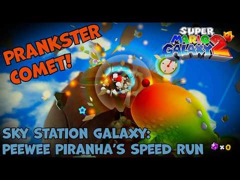 Mario Galaxy 2 (Switch 2 4K) - Sky Station Galaxy: Peewee Piranha's Speed Run PRANKSTER COMET