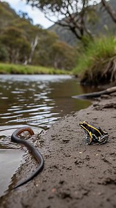 Little Frog Defends It's Territory From Giant Snake! #wildlife #animals #nature | TV -